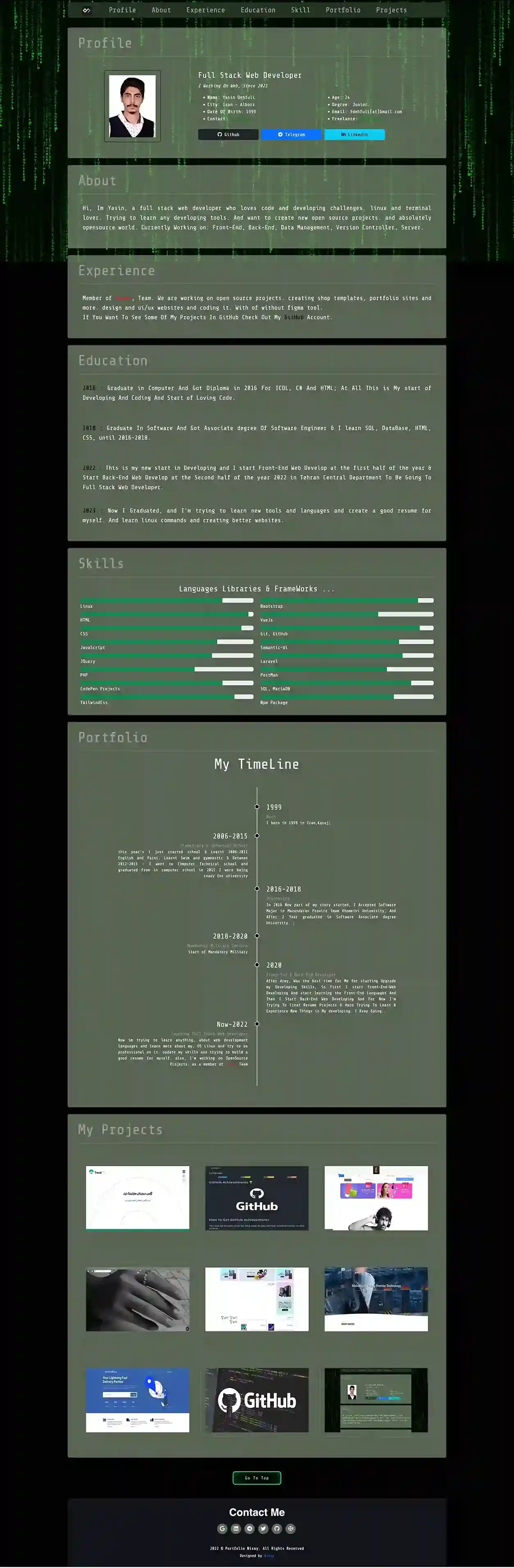 Full-page screenshot of Classic Portfolio